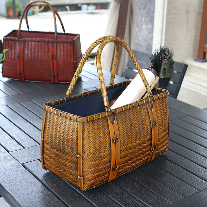 Woven Basket Set - حقائب اليد النسائية الفاخرة مصمم المنسوجة