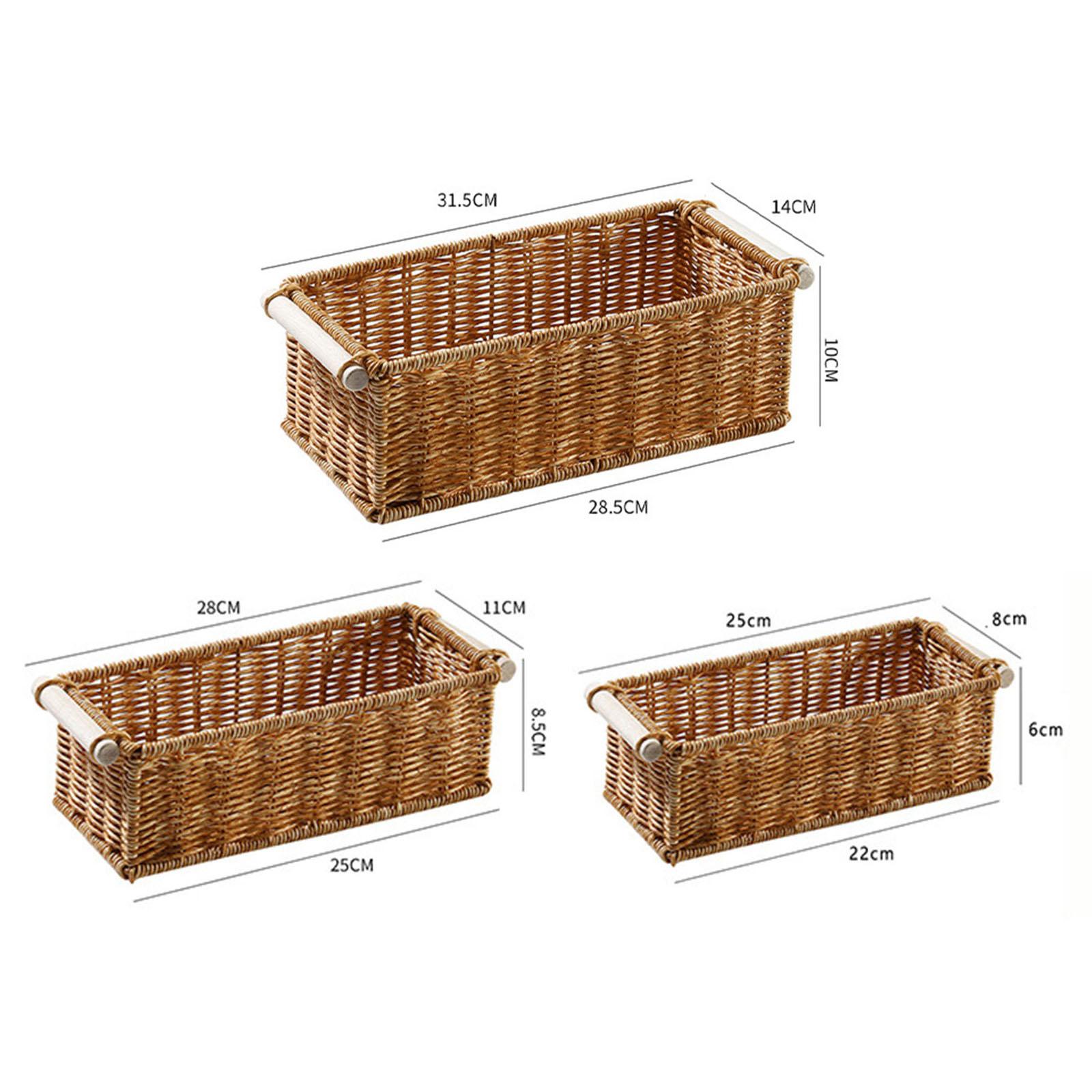 Woven Basket Set - سلة تخزين الروطان المقلدة صينية العطور