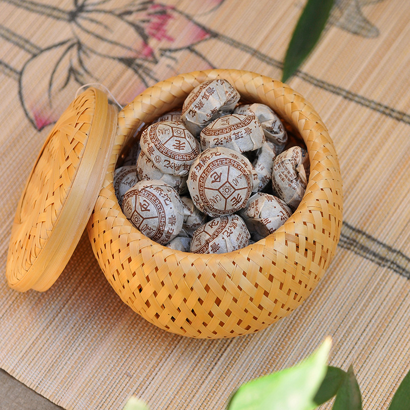Woven Basket Set - سلة صغيرة منسوجة من الخيزران بطبقة