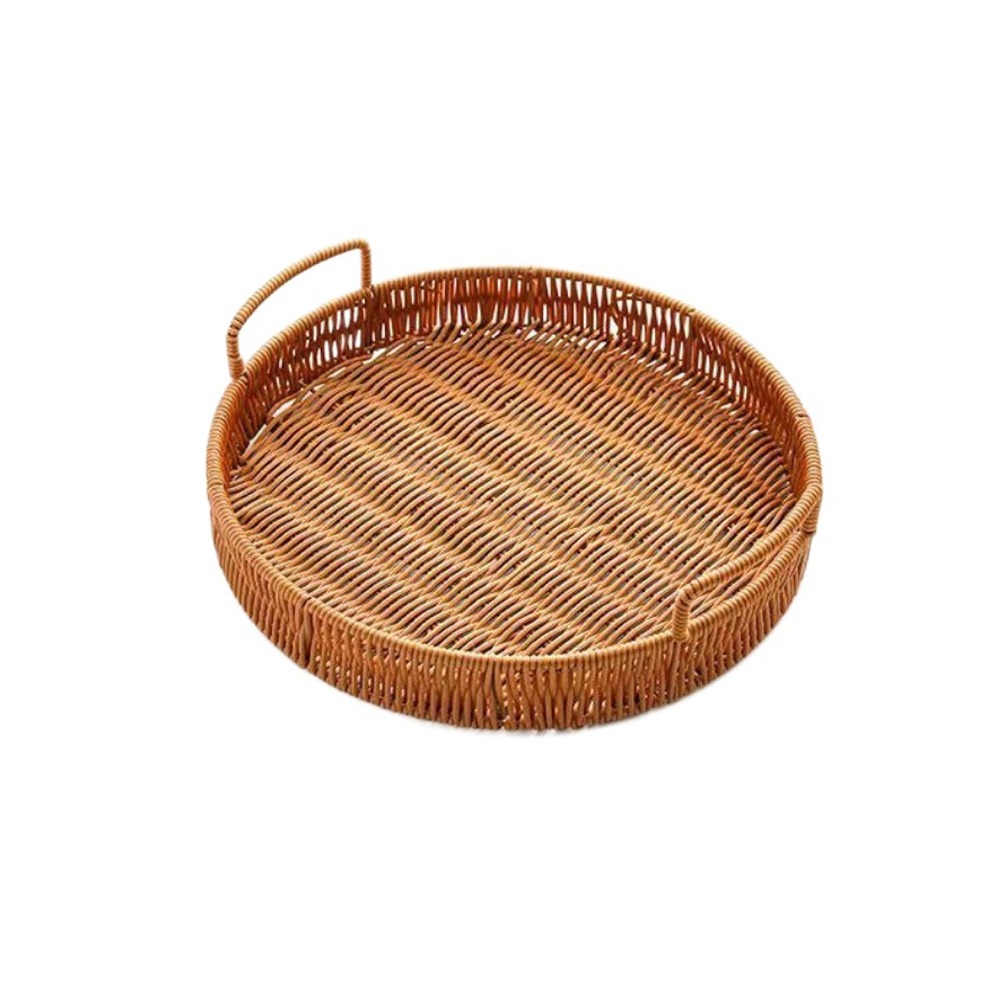 Rattan Tray Handle - سلة تخزين كبيرة السعة من البلاستيك