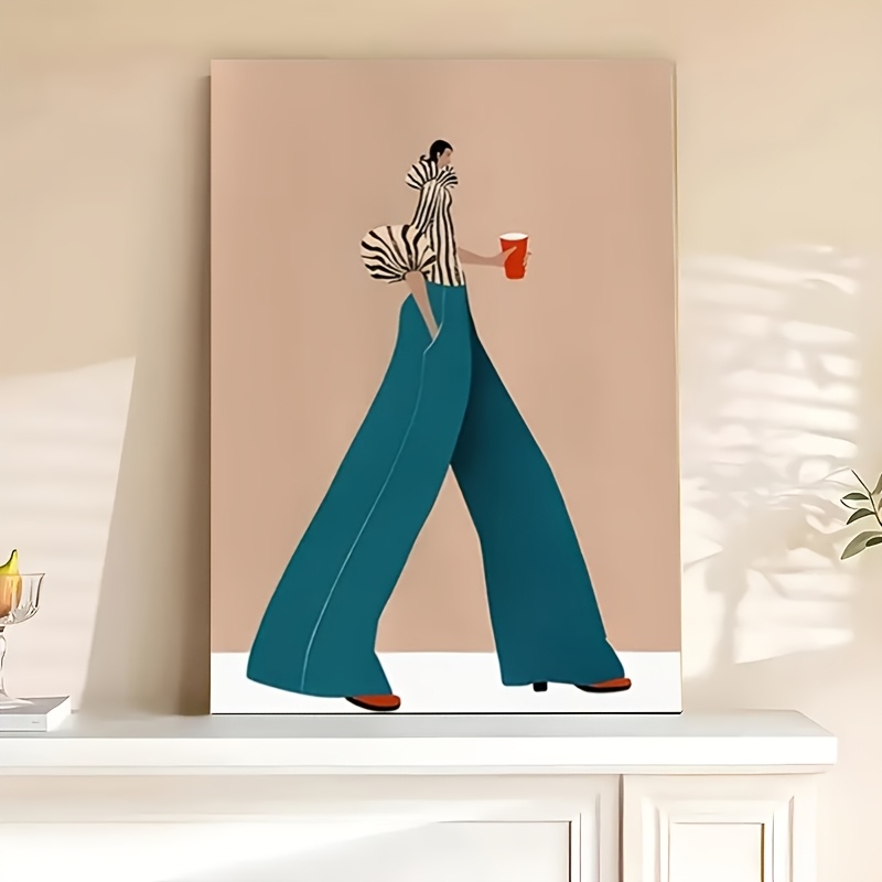 Interior Design Modern - المألوف السراويل الزرقاء امرأة المشارك يطبع