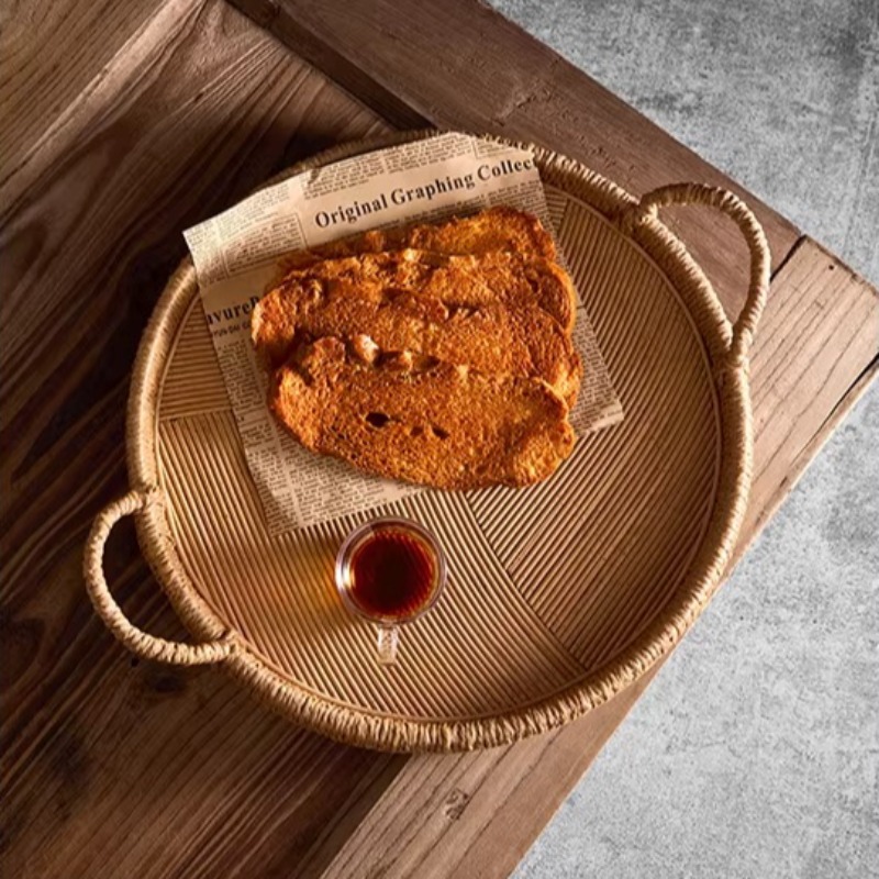 صينية خوص منسوجة يدويًا بمقابض - مراجعة Rattan Tray Handle وسعره