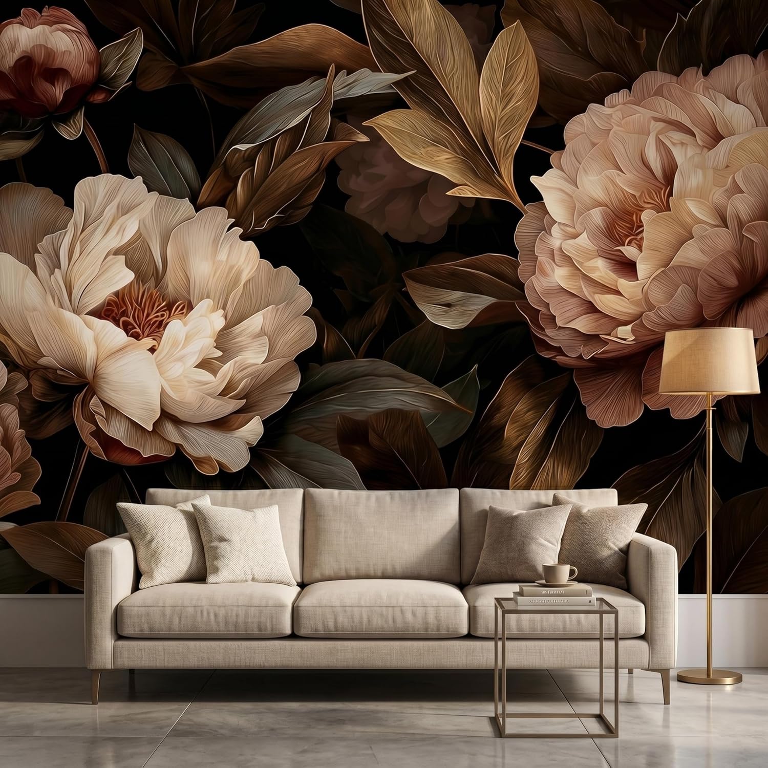 لوحة جدارية أنيقة بنقش زهور ال - مراجعة Interior Design Modern وسعره