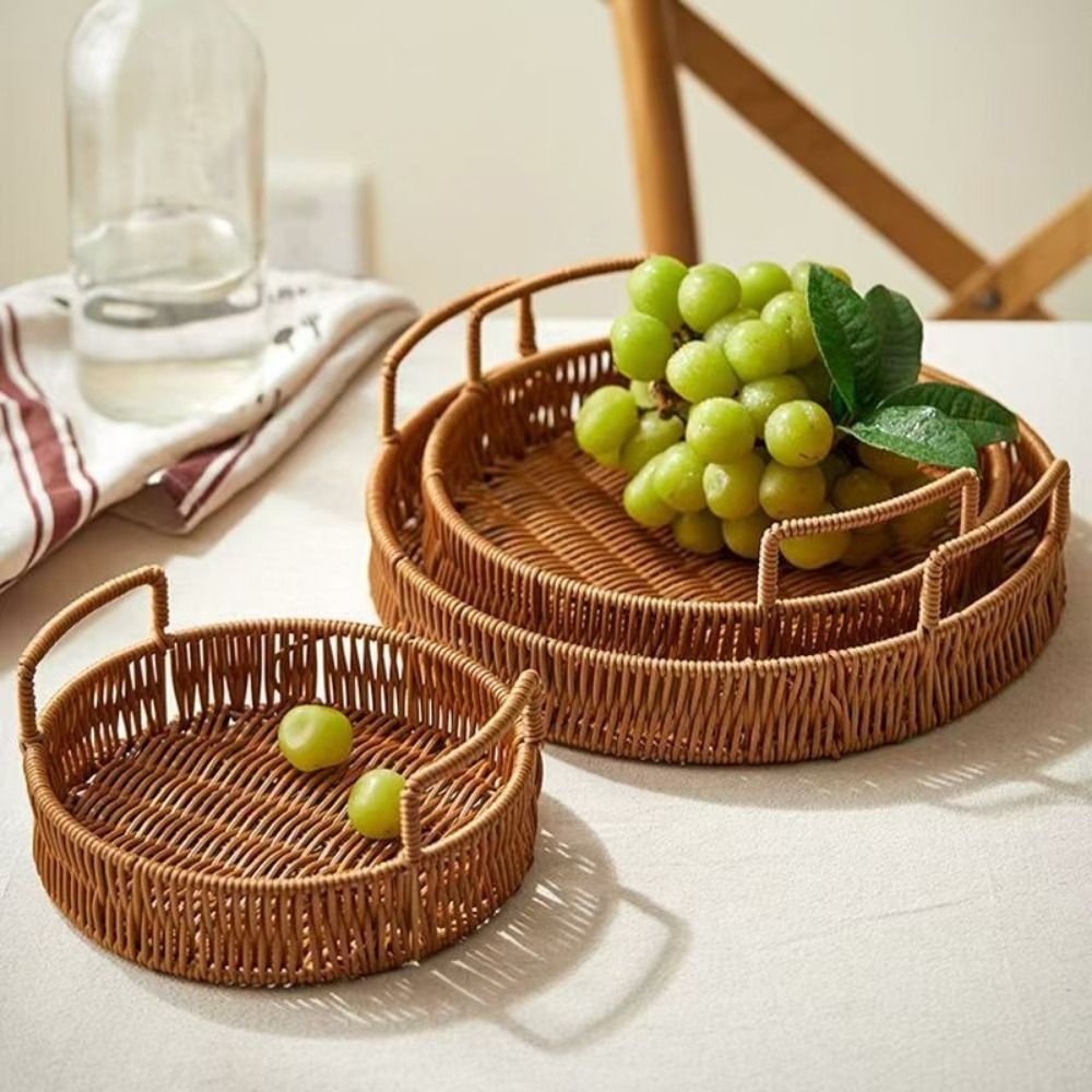 سلة تخزين كبيرة السعة من البلا - مراجعة Rattan Tray Handle وسعره