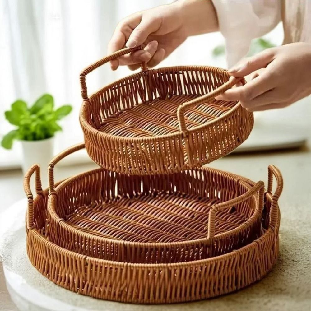 سلة تخزين كبيرة السعة من البلا - مراجعة Rattan Tray Handle وسعره
