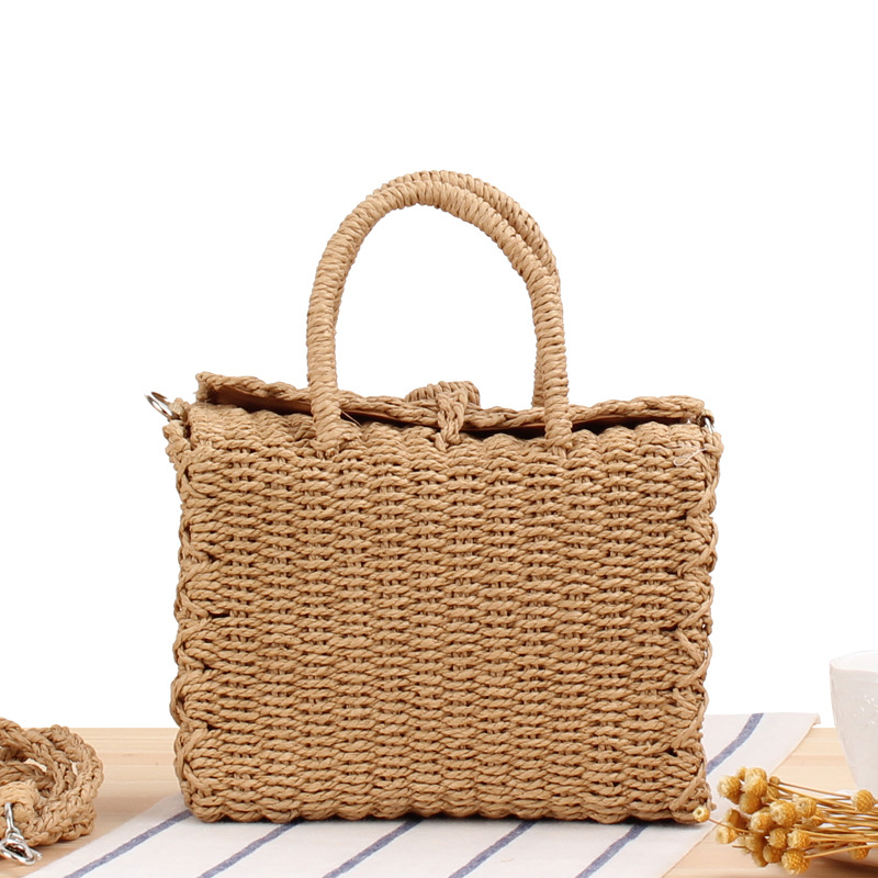 حقيبة شاطئ صيفية من القش للنسا - مراجعة Woven Basket Set وسعره