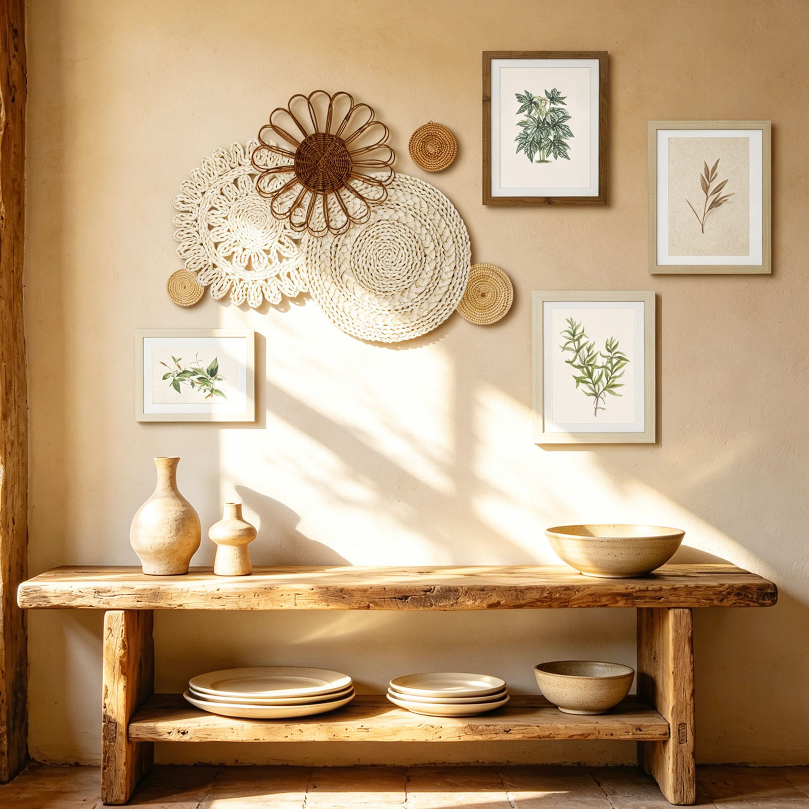 سلة جدارية بوهو من القش البحري - مراجعة Woven Basket Set وسعره