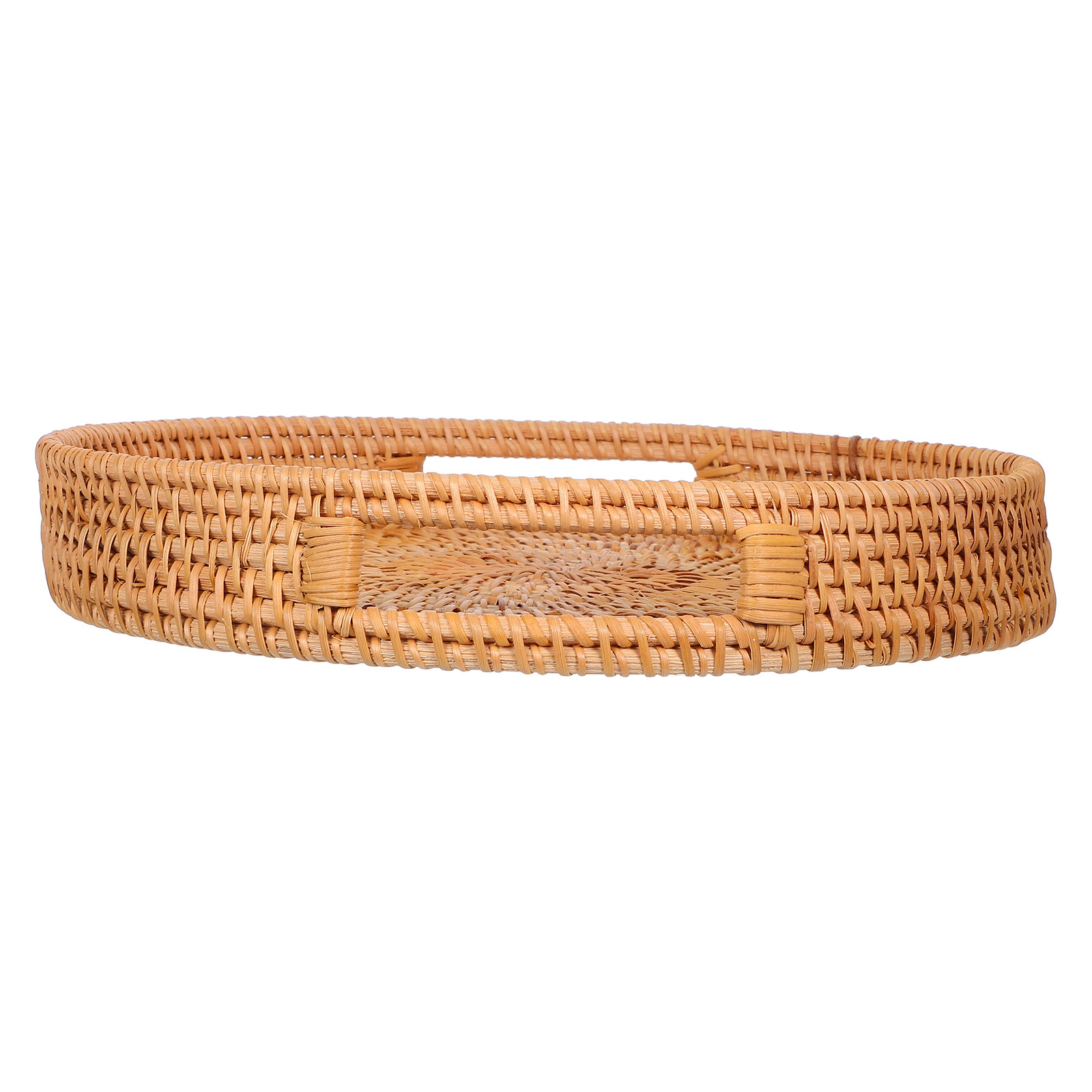 صينية تقديم كبيرة مستديرة من ا - مراجعة Rattan Tray Handle وسعره