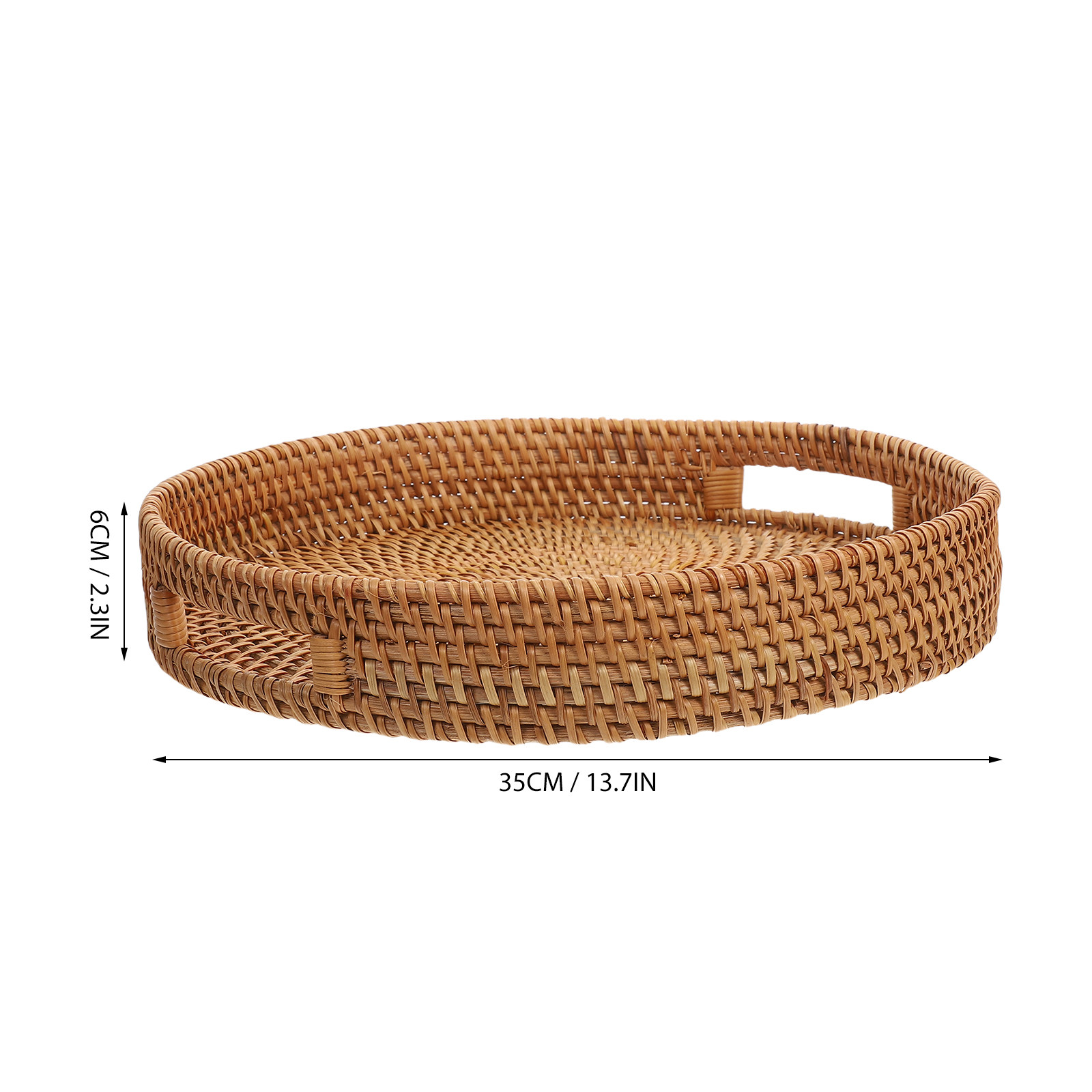 صينية تقديم كبيرة مستديرة من ا - مراجعة Rattan Tray Handle وسعره