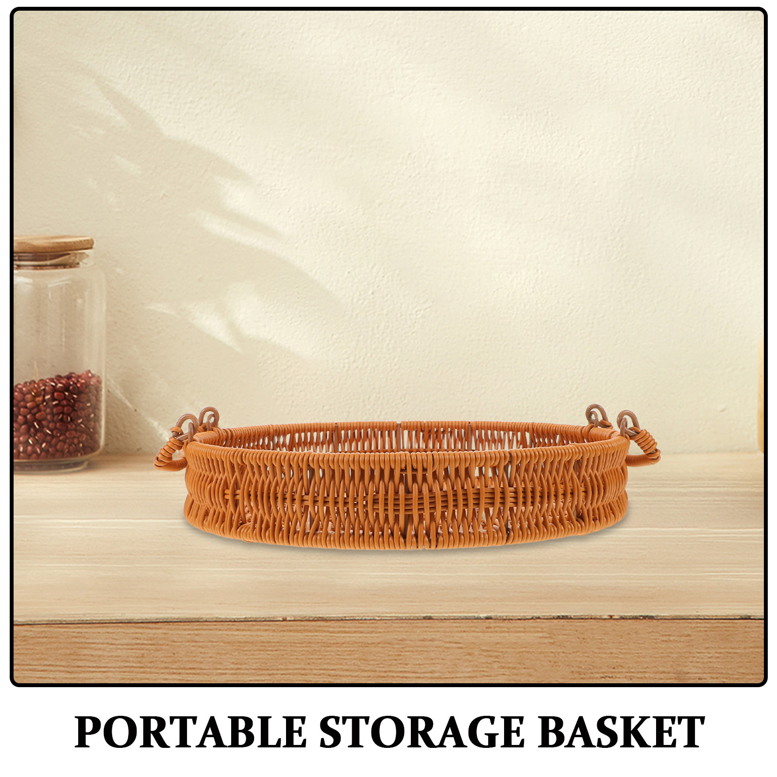 سلة تخزين مستديرة مصنوعة يدويً - مراجعة Rattan Tray Handle وسعره