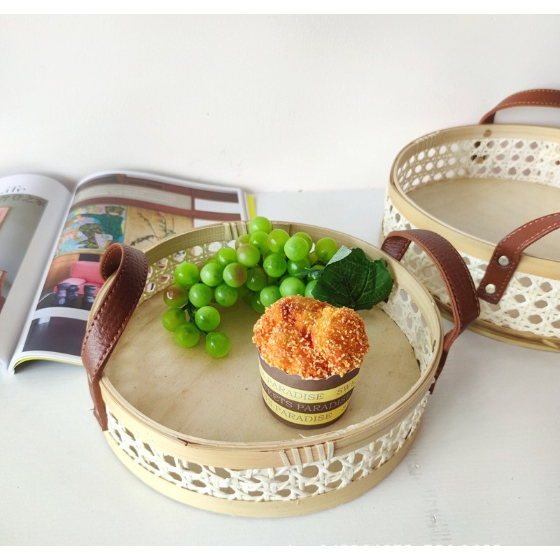 صينية خوص نورديكية عتيقة الطرا - مراجعة Rattan Tray Handle وسعره