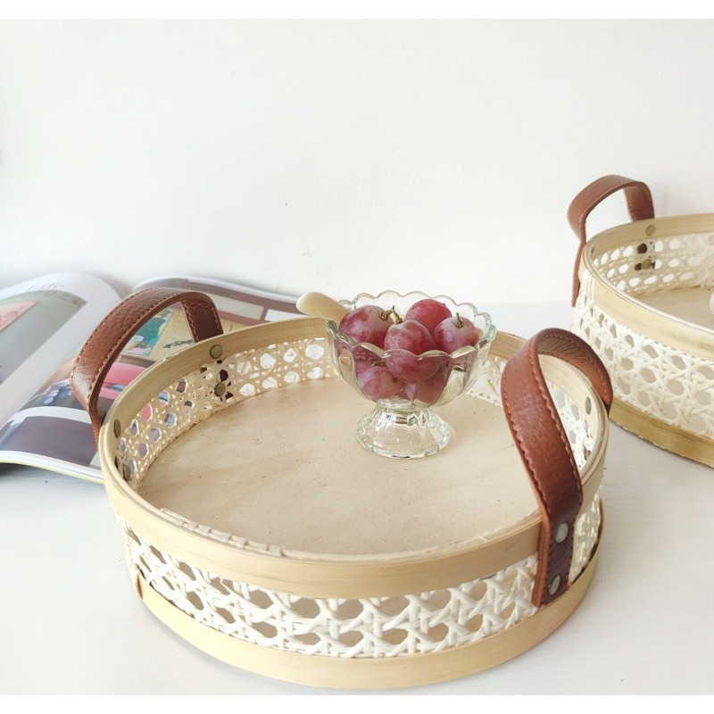 صينية خوص نورديكية عتيقة الطرا - مراجعة Rattan Tray Handle وسعره