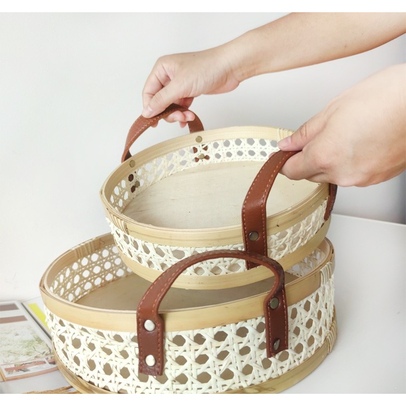 صينية خوص نورديكية عتيقة الطرا - مراجعة Rattan Tray Handle وسعره