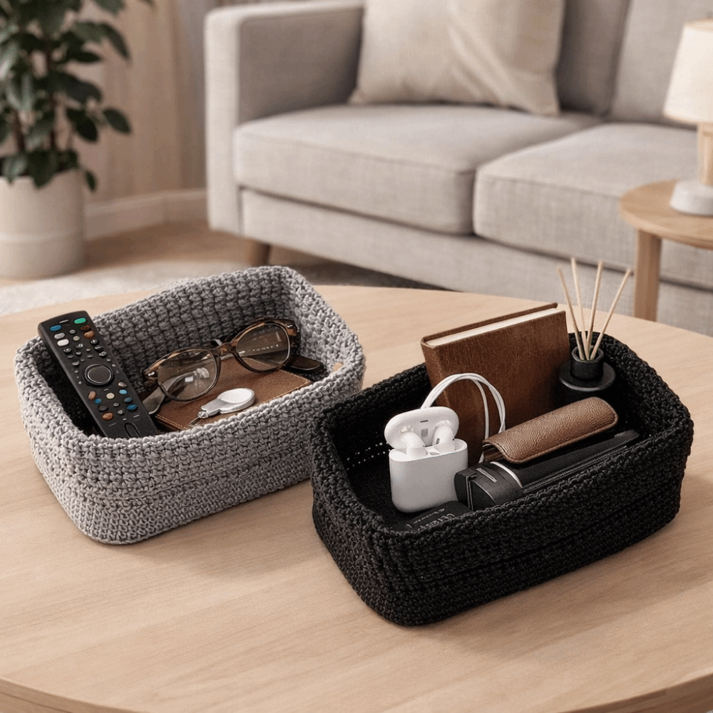 سلة تخزين مستطيلة منسوجة يدويً - مراجعة Woven Basket Set وسعره