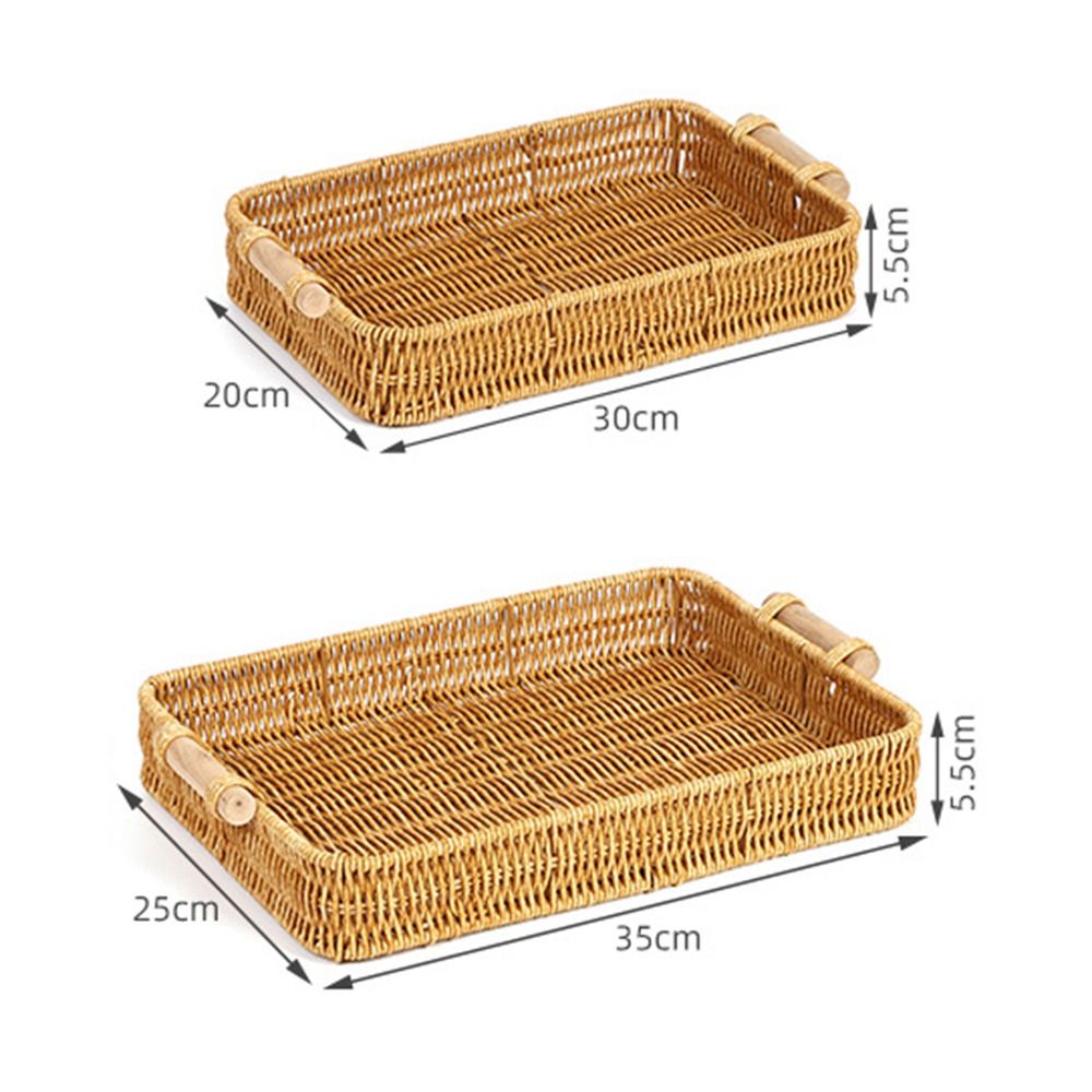 صينية تخزين طعام منسوجة يدويًا - مراجعة Rattan Tray Handle وسعره