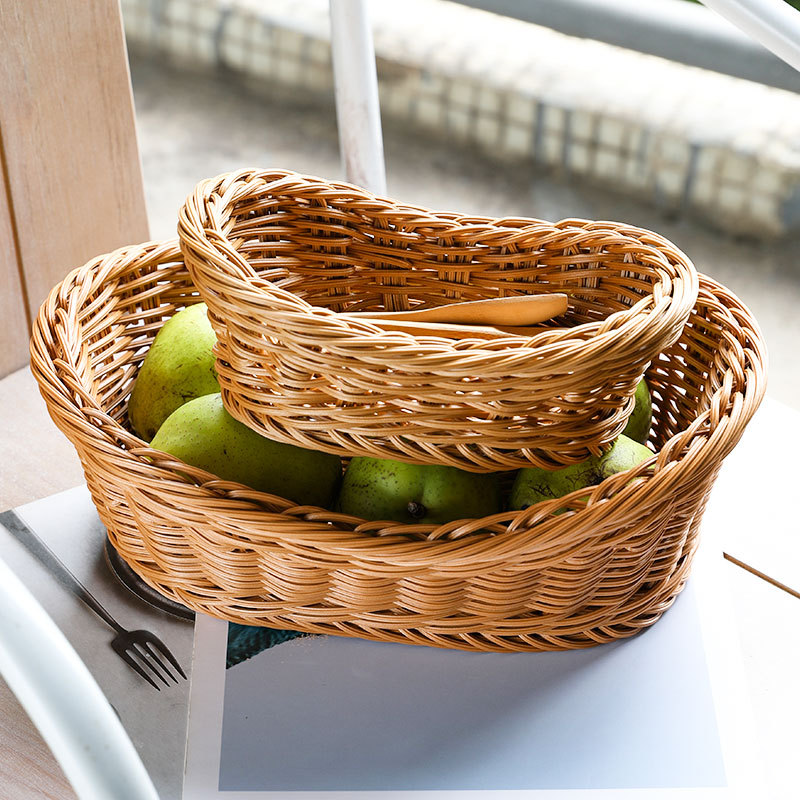 البيضاوي الروطان المنسوجة تخزي - مراجعة Woven Basket Set وسعره