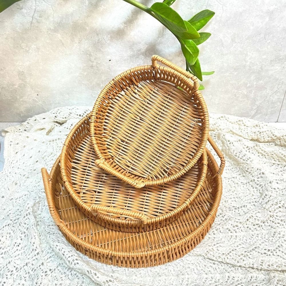 سلة تخزين كبيرة السعة من البلا - مراجعة Rattan Tray Handle وسعره