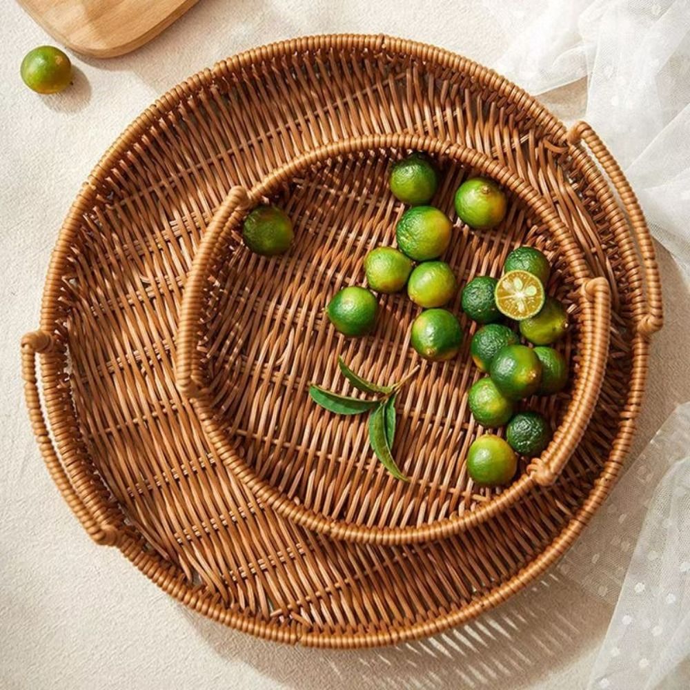سلة تخزين كبيرة السعة من البلا - مراجعة Rattan Tray Handle وسعره