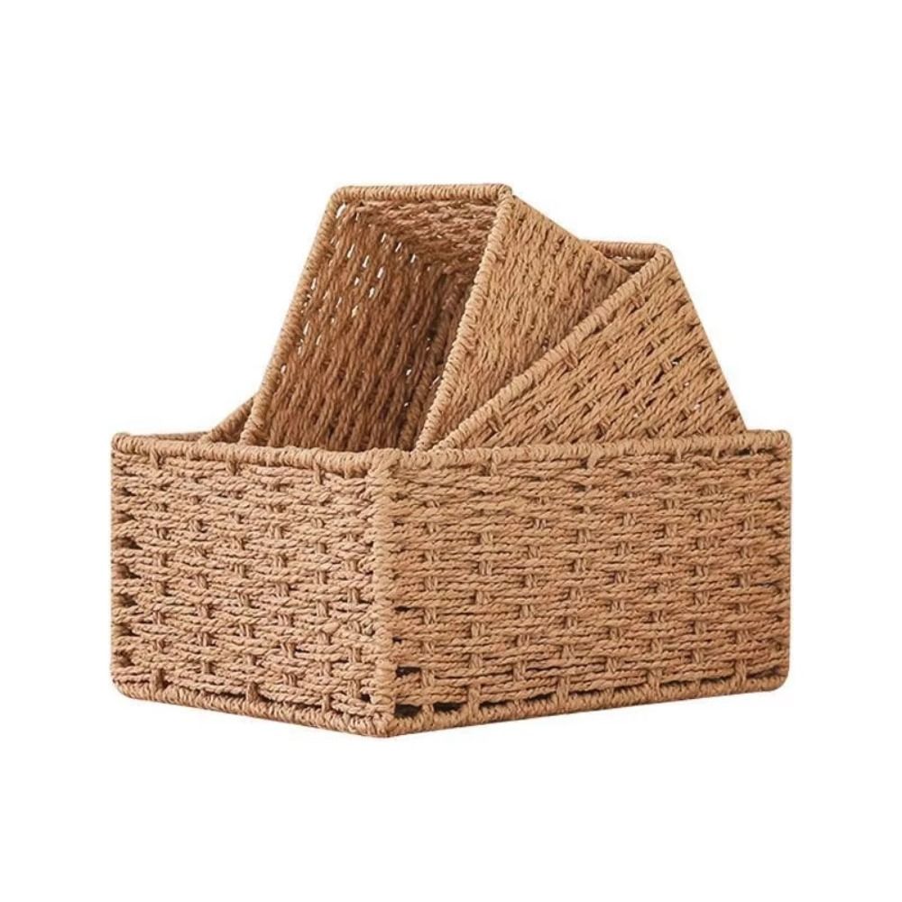 سلة تخزين منسوجة جديدة كبيرة ا - مراجعة Woven Basket Set وسعره