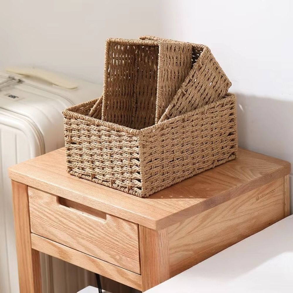 سلة تخزين منسوجة جديدة كبيرة ا - مراجعة Woven Basket Set وسعره